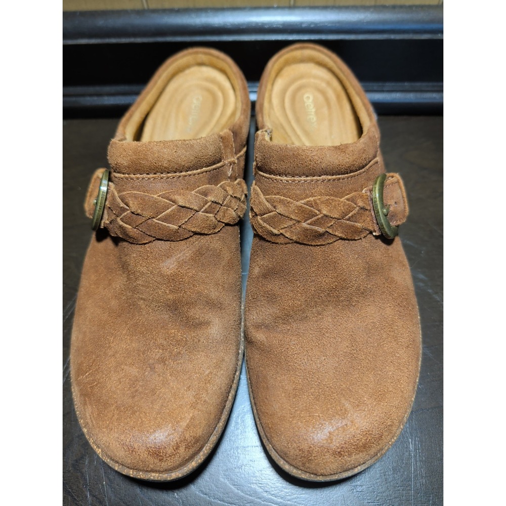 T3 Aetrex Libby Braided Suade Mule Women's Sz 8.5 Slip On Comfort Clogs